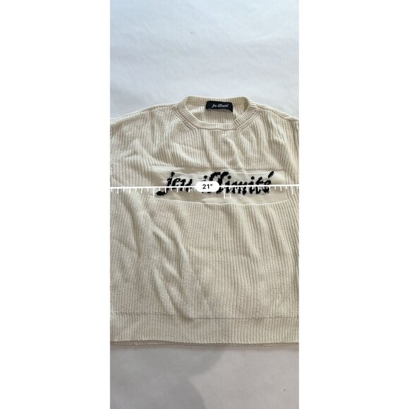 Jeu Illimite Logo Knit Sweater in Cream Black - Picture 7 of 7